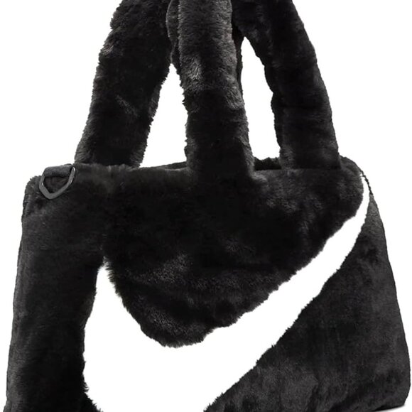 NWT Unisex. Nike Faux Fur Large Tote Bag - Picture 2 of 10